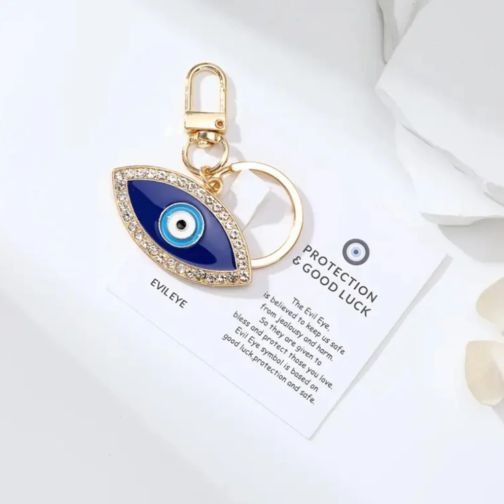 Rhinestone "Evil Eye" Keychain/Bag 🎒👜 Charm ~ Protection, Luck 🍀, Size Large - Picture 2 of 10
